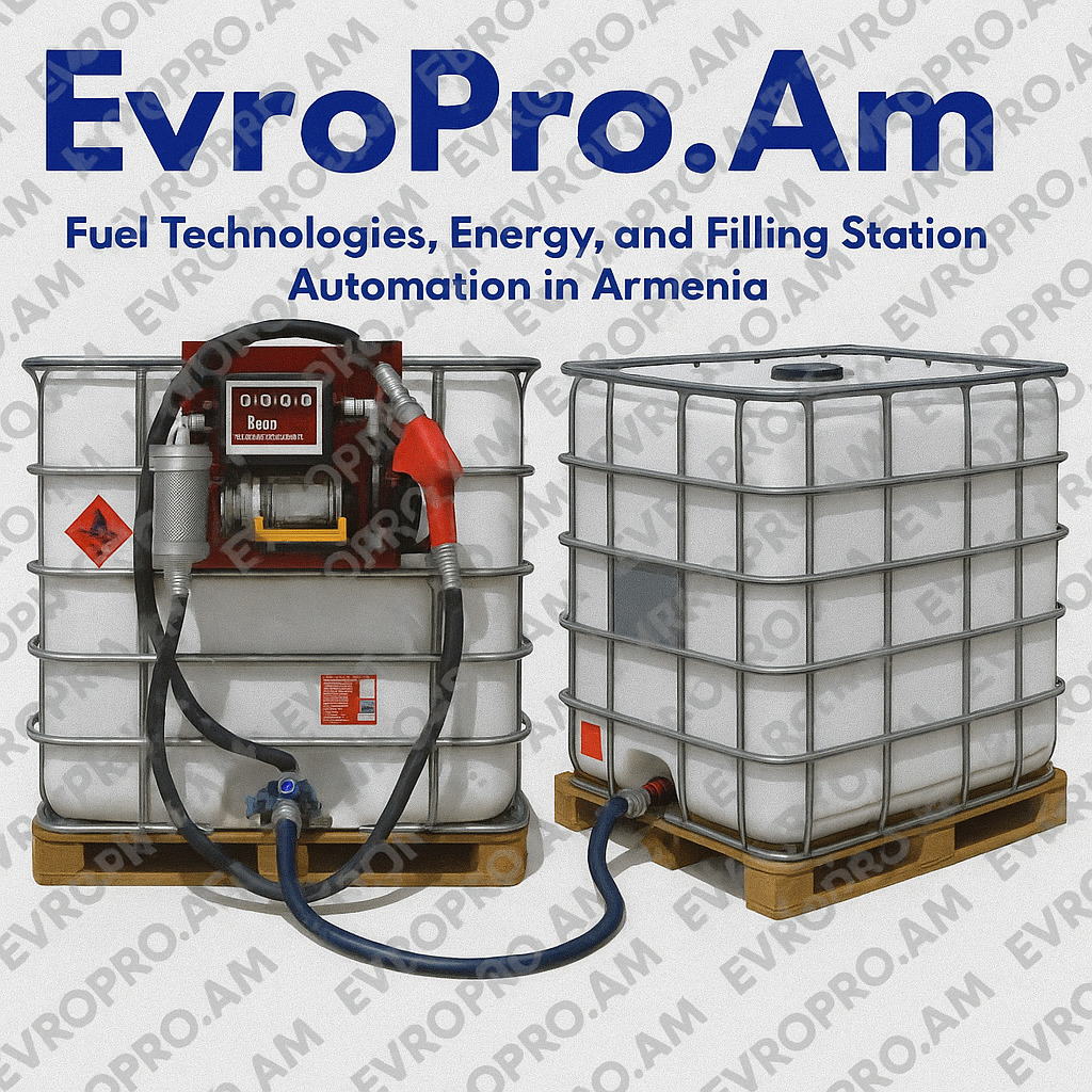 Եվրակուբերի հիմքով լցակայան (2 հատ եվրակուբ), պոմպ 220 Վ (60 լ/րոպե), 5 մ խողովակ, հաշվիչ, ֆիլտրով, ավտոմատ ատրճանակով։