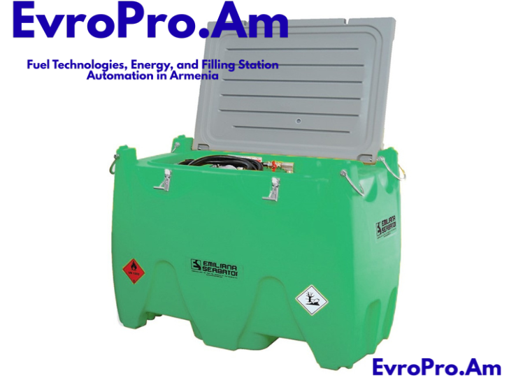 Carrytank Pickup 600 բենզին, 600 լ շարժական բաք, էլեկտրական պոմպ 12 կամ 24 Վ