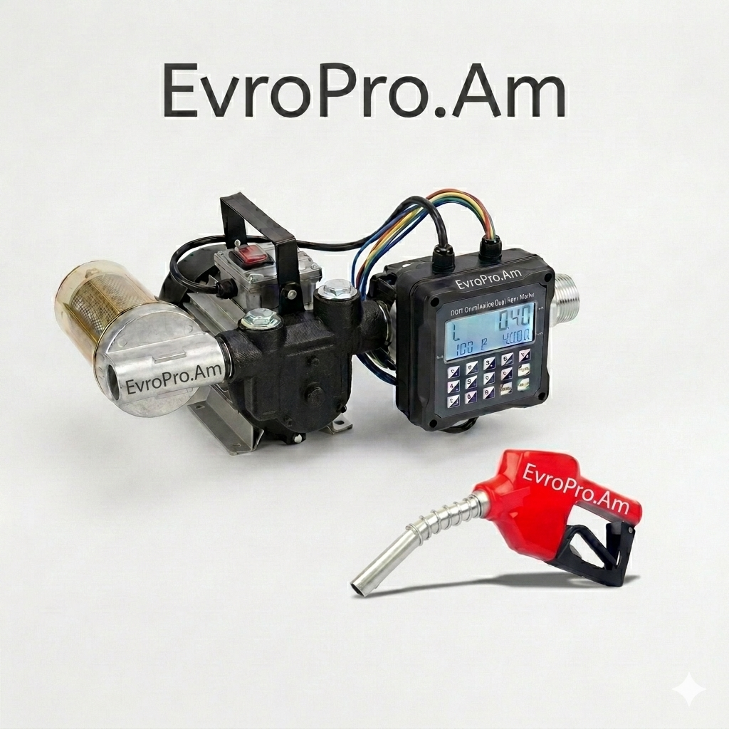Դիզելային սյուն «EvpoPro» 220 Վ, 60 լ/ր, ավտոմատացված հաշվիչ, ֆիլտրով և ատրճանակով